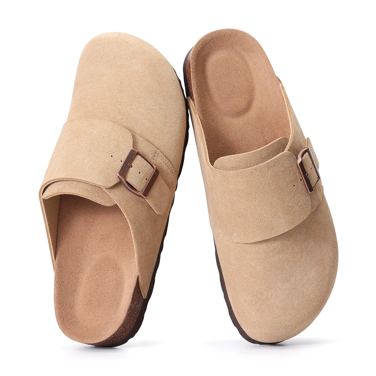 Asgard Suede Clogs New Cork Sole Slipper For Women Outdoor Non-slip Flat Mules Potato Shoes Summer Lady Leisure Beach Sandals