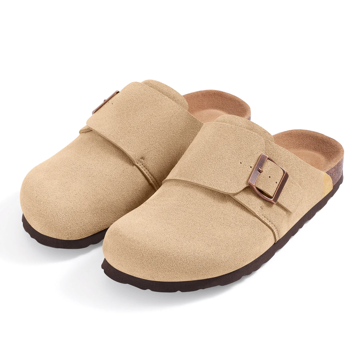 Asgard Suede Clogs New Cork Sole Slipper For Women Outdoor Non-slip Flat Mules Potato Shoes Summer Lady Leisure Beach Sandals